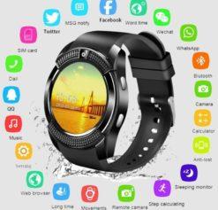 Smart V8 Montre connectée bluetooth homme montre Camera