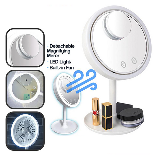 Miroir De Maquillage LED Avec Ventilateur